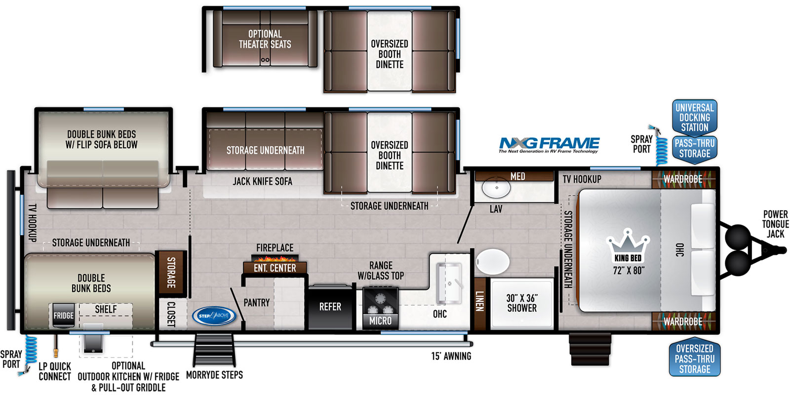 2023 EAST TO WEST RV DELLA TERRA 312BH, , floor-plans-day image number 0